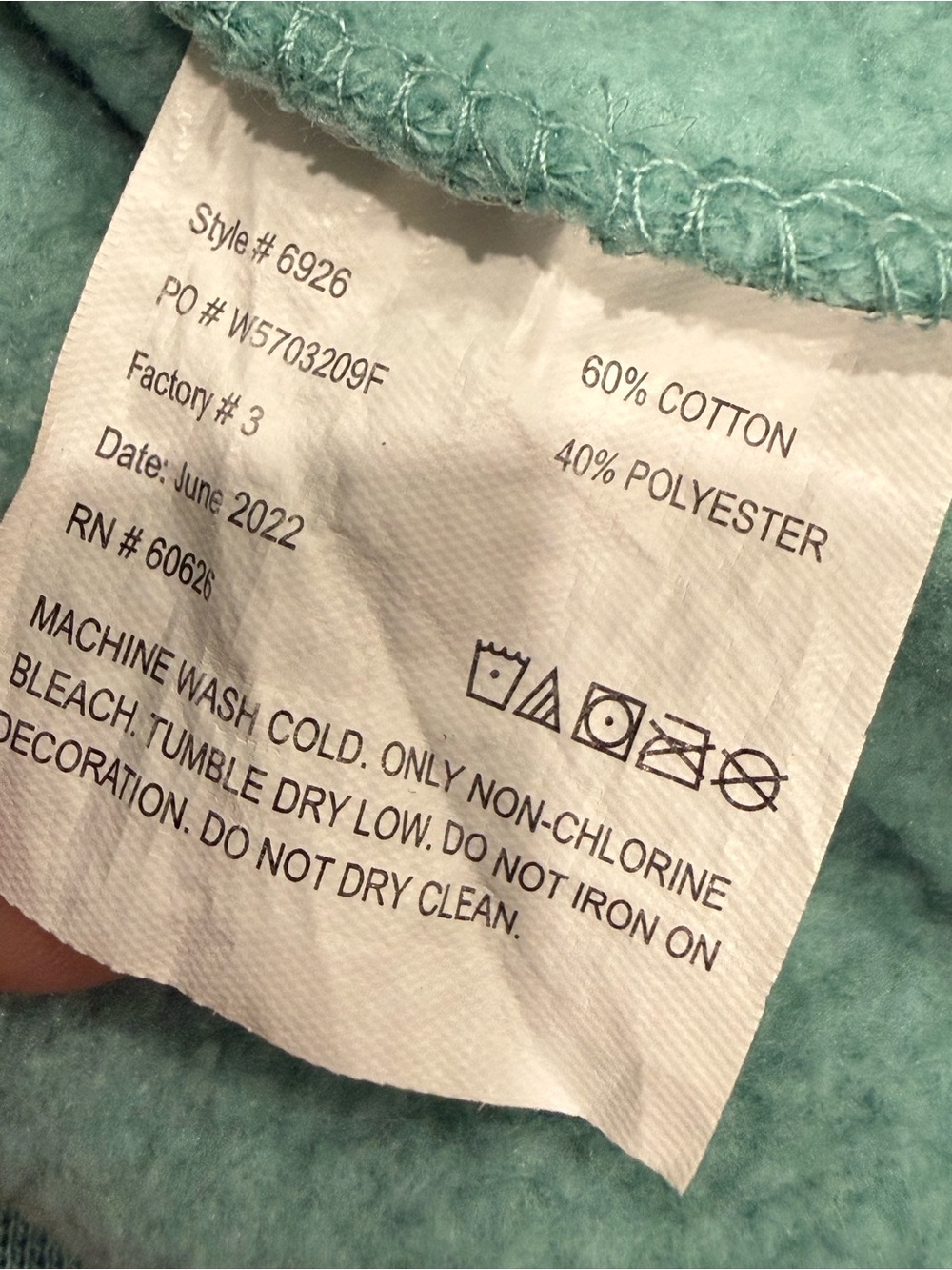 Human+Kind Teal Pullover Hoodie - Women's Casual Sweatshirt Oversized Medium - Picture 6 of 6
